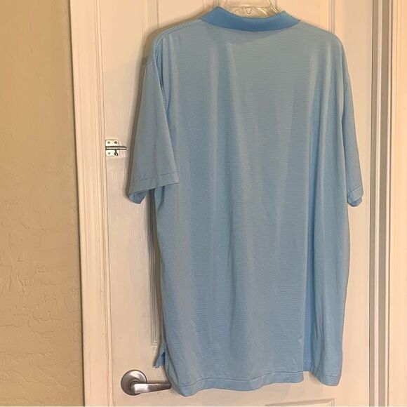 Peter Millar Summer Comfort Men's Blue Striped Polo Shirt Size XXL - Picture 4 of 10